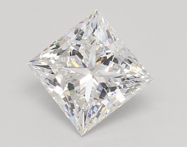 3.91 Carat Princess Cut Lab-Created Diamond For Sale