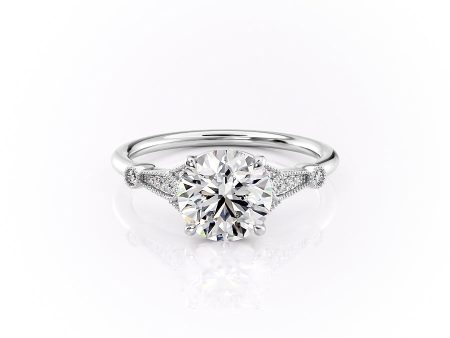 The Stephanie Set With A 1.5 Carat Round Moissanite Hot on Sale