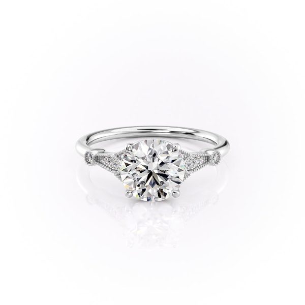 The Stephanie Set With A 1.5 Carat Round Moissanite Hot on Sale