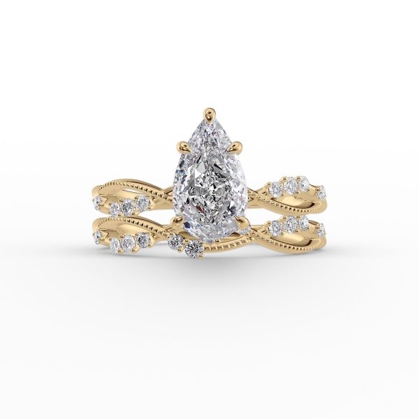 The Daisy Set With A 1 Carat Pear Moissanite For Discount