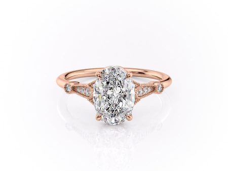 The Stephanie Set With A 1.5 Carat Oval Moissanite Online Hot Sale