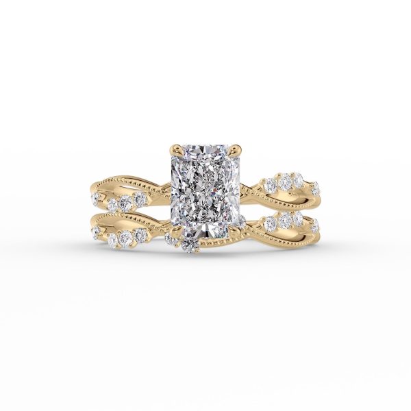 The Daisy Set With A 1 Carat Radiant Moissanite Online Sale