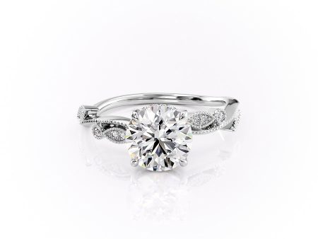 The Robin Set With A 2.5 Carat Round Moissanite For Sale