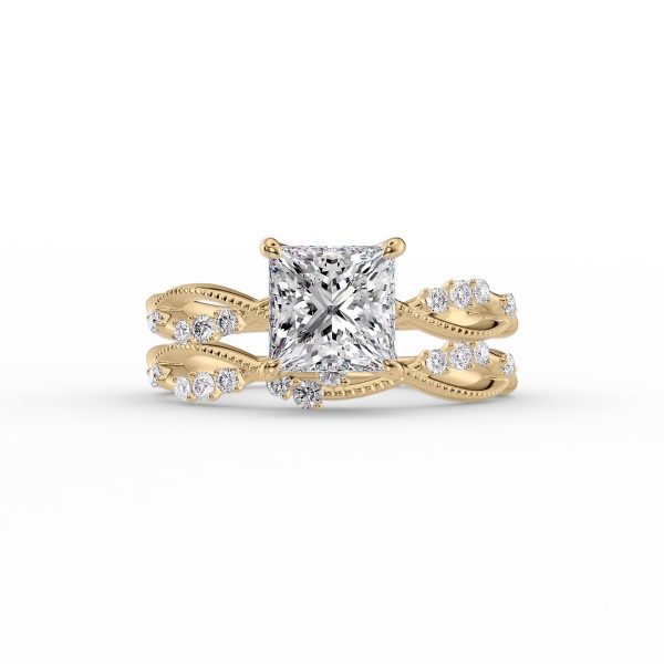 The Daisy Set With A 3 Carat Princess Moissanite Sale