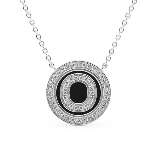 Initial Diamond Disk Pendant on Sale