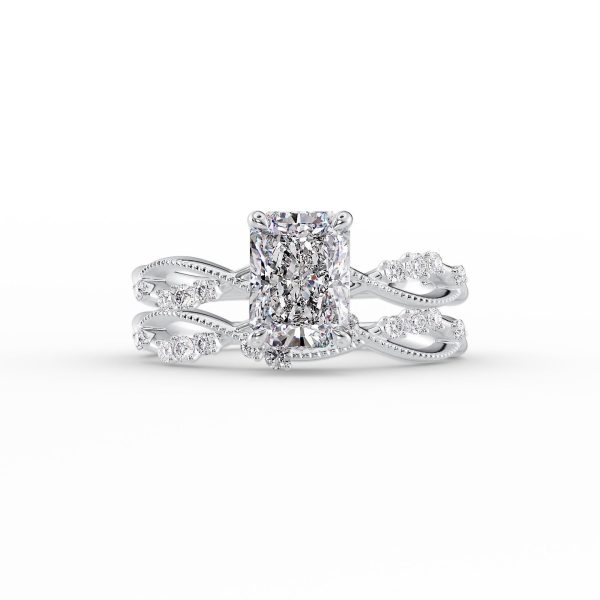 The Daisy Set With A 1 Carat Radiant Moissanite on Sale