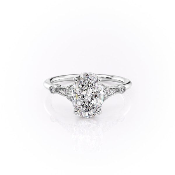 The Stephanie Set With A 2 Carat Oval Moissanite For Cheap