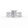 The Daisy Set With A 1 Carat Princess Moissanite on Sale