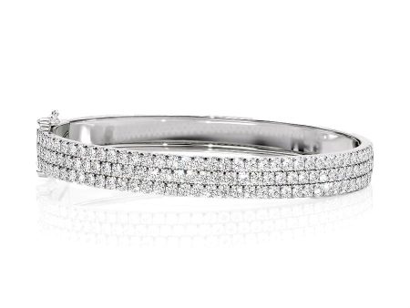 3 Row Pave Bangle For Cheap