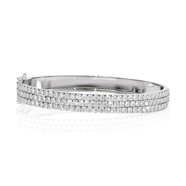 3 Row Pave Bangle For Cheap