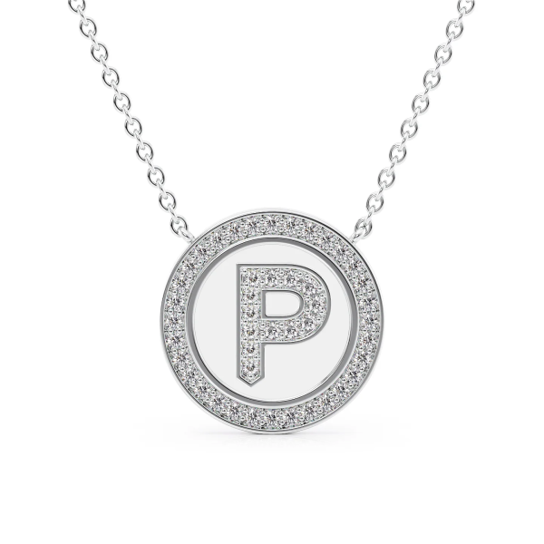 Initial Diamond Disk Pendant Online Hot Sale