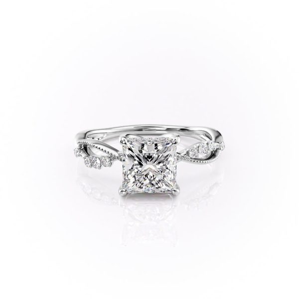 The Daisy Set With A 1 Carat Princess Moissanite on Sale